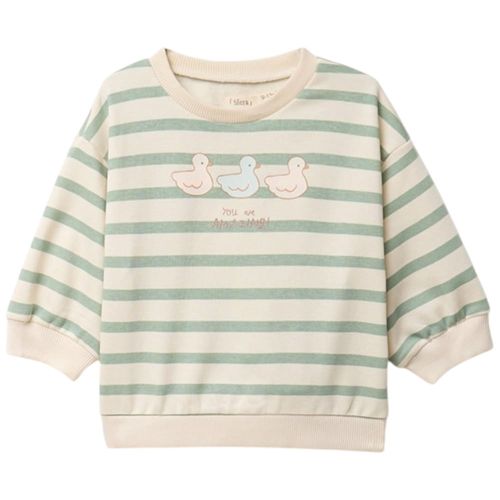 Suéter bicolor rayado para bebé niña