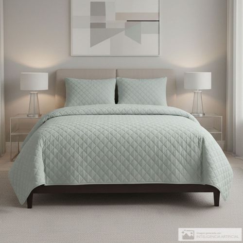 Cubrecama Detalles de poliéster diseño sólido