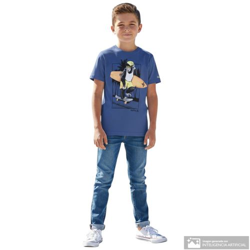 Camiseta azul con estampado Hurley para niño