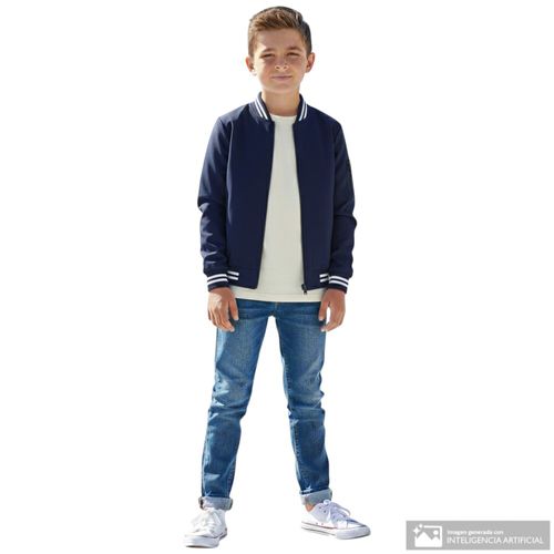Chaqueta azul navy sólida para niño