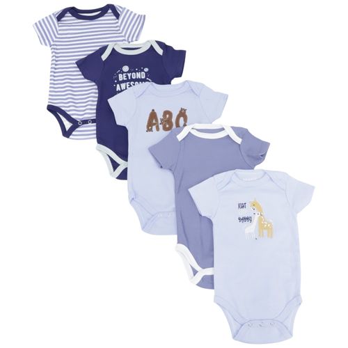 Set de 5 mamelucos multicolor estampados para bebé niño