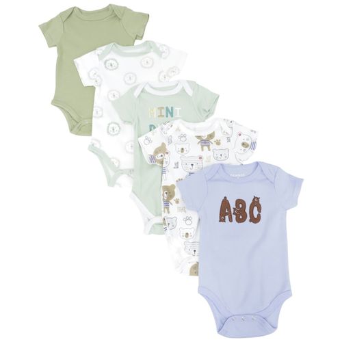 Set de 5 mamelucos multicolor estampados para bebé niño