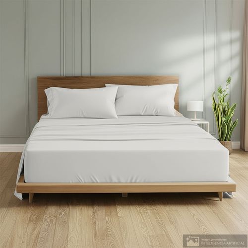 Set de sábana Detalles diseño sólido de algodón 400 hilos