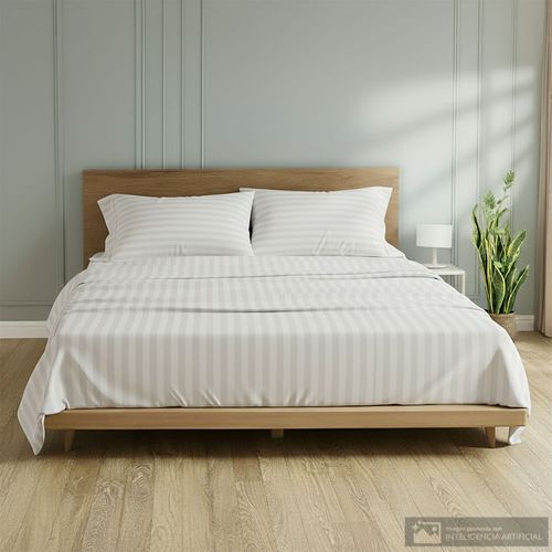Set de sábana Detalles diseño rayado de algodón 400 hilos
