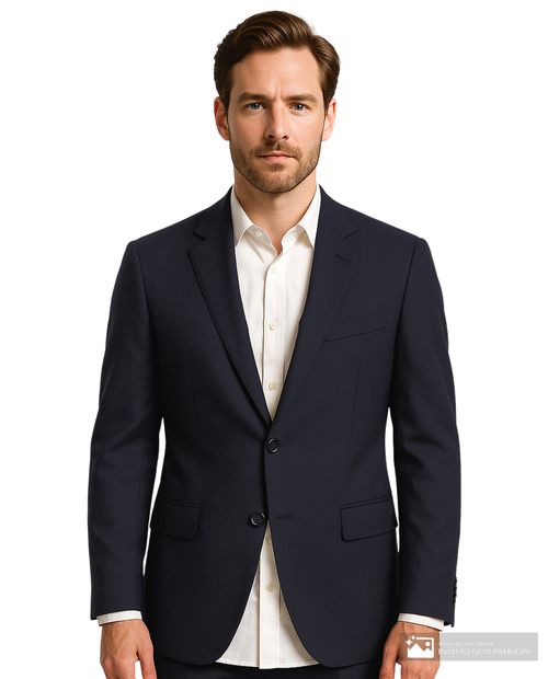Blazer Unexpected slim fit azul navy sólido para hombre