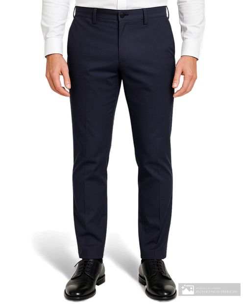Pantalón casual Manhattan slim fit azul navy sólido para hombre