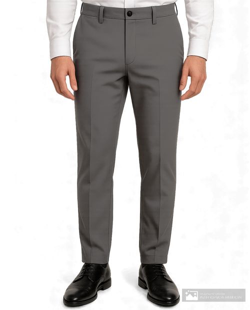 Pantalón casual Manhattan slim fit gris sólido para hombre