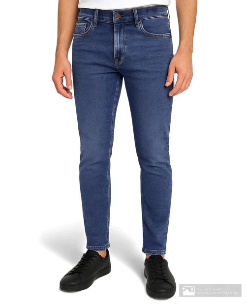 Vaqueros de mezclilla azul medio de corte slim de Pepe Revolution para hombre