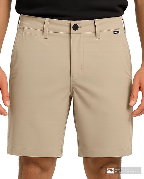 Short Hurley slim fit sólido beige para hombre