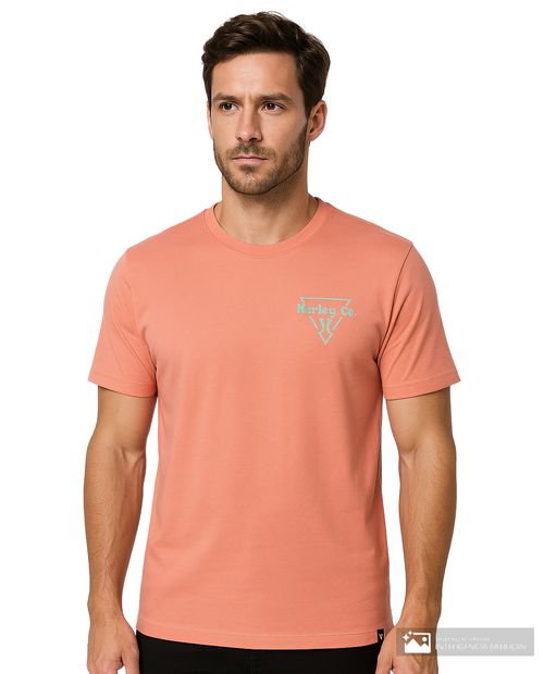 Camiseta Hurley anaranjada con estampado "Surf club" para hombre