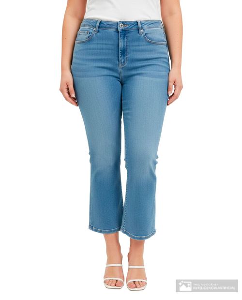 Jeans Sabrina straight azul de cintura alta para mujer
