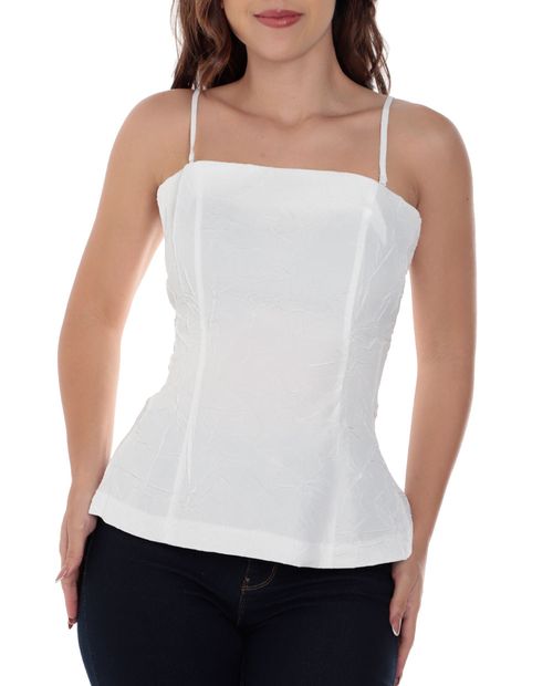 Blusa Unexpected casual blanca de tirantes para mujer
