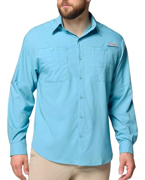 Camisa Columbia Tamiami II celeste texturizada para hombre