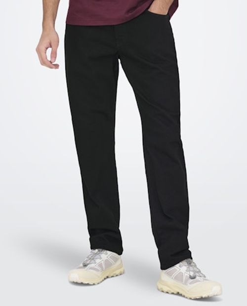 Jeans Only & Sons straight fit negro denim sólido para hombre