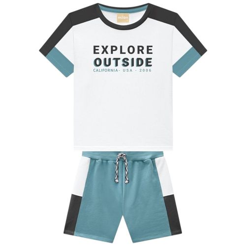 Conjunto de 2 piezas bicolor estampado para niño