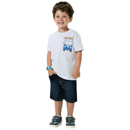 Camiseta bicolor estampado para niño