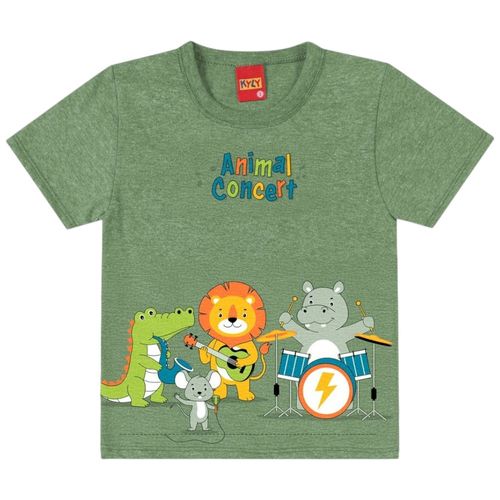 Camisa verde estampada para niño