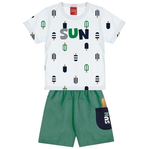 Conjunto de 2 piezas bicolor estampado para niño