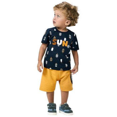 Conjunto de 2 piezas bicolor estampado para niño