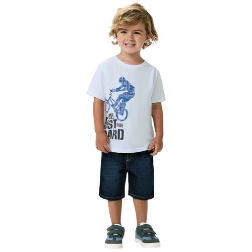 Camisa blanca estampada para niño