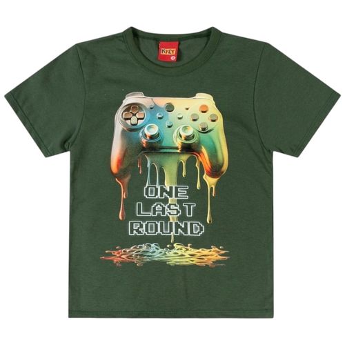 Camisa verde estampada para niño