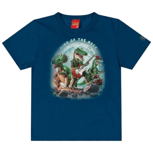 Camisa azul estampada para niño