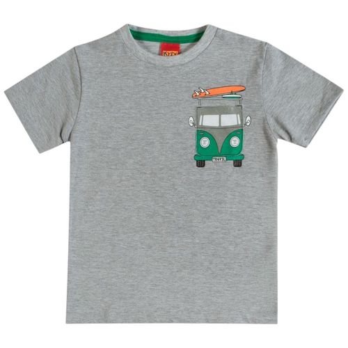 Camisa gris estampada para niño