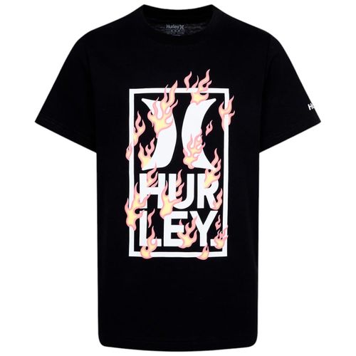 Camiseta negro con estampado de la marca para niño