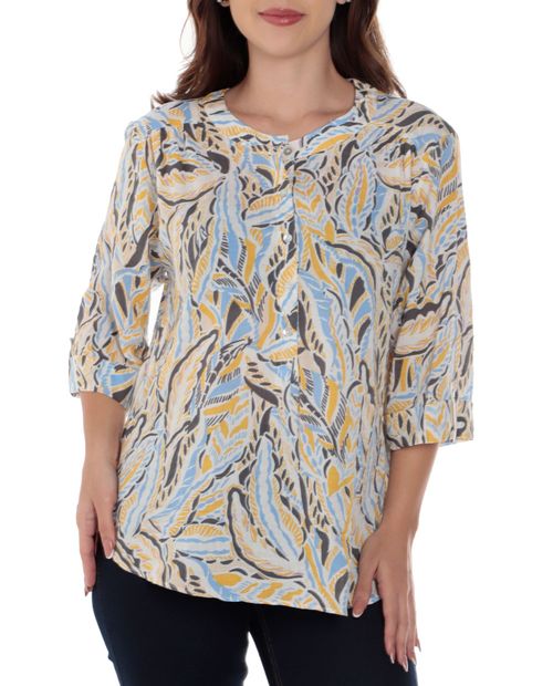 Blusa Marcella casual estampada manga 3/4 para mujer