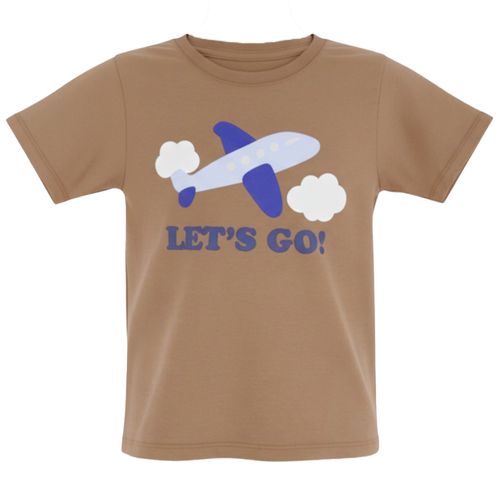 Camiseta café estampada para niño