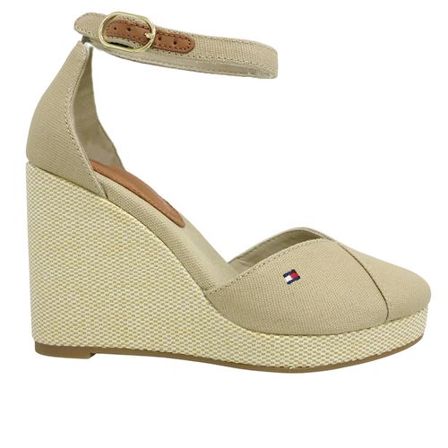 Sandalia alpargata casual Tommy Hilfiger color beige para mujer