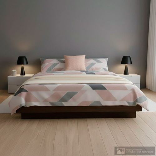 Edredón Detalles de poliéster estampado geométrico + frazada