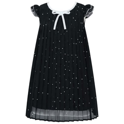 Vestido negro con puntos blancos para bebé niña