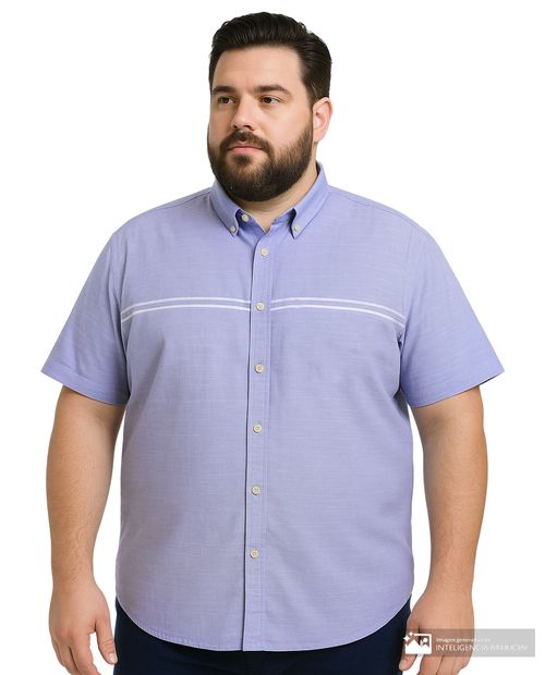Camisa casual Gents celeste heather rayada para hombre