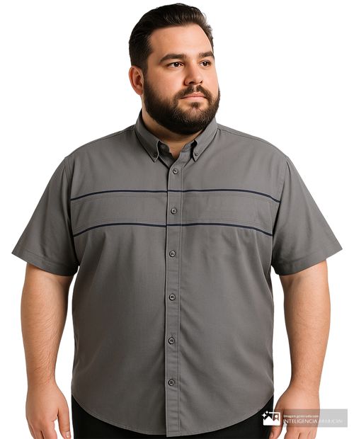 Camisa casual Gents verde sage heather rayada para hombre