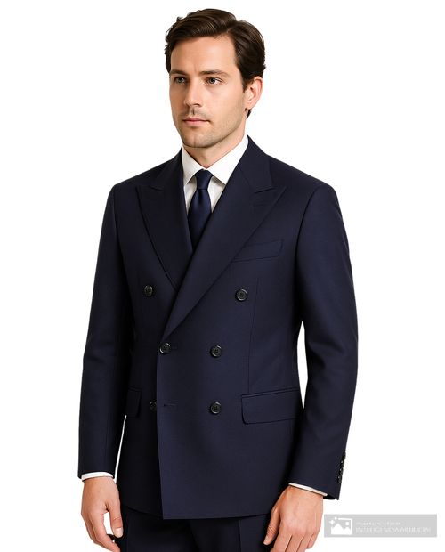 Blazer PuroEGO azul navy sólido para hombre