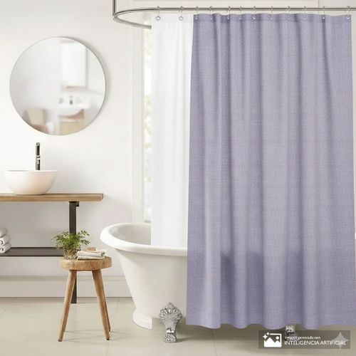Cortina de poliéster con textura para baño + forro 178x183 cm