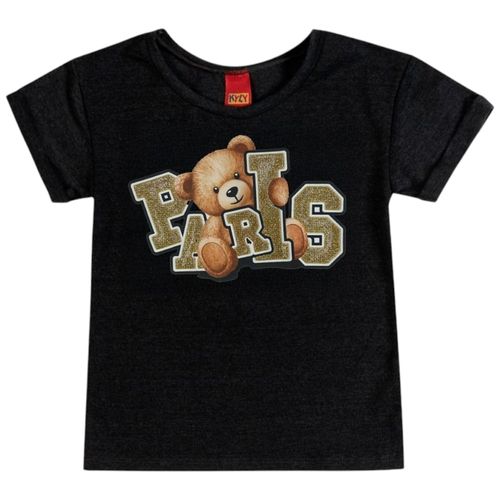 Camiseta negra con estampado para niña