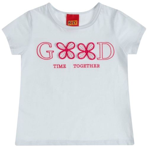 Camiseta blanca con estampado para niña