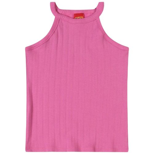 Blusa tank top rosada acanalada para niña