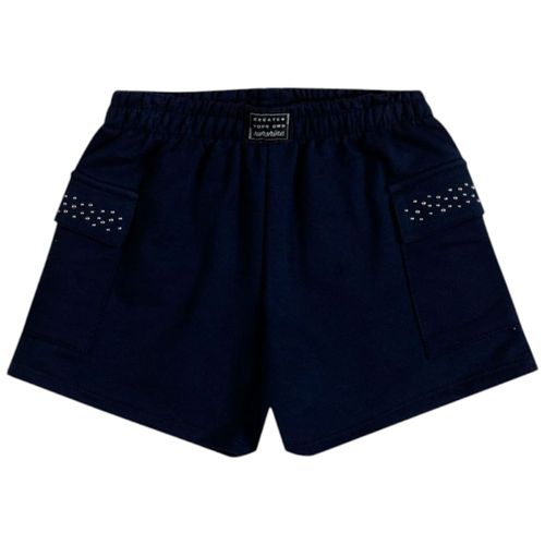 Short azul sólido para niña