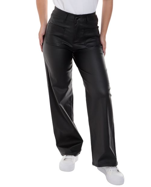 Jeans Unexpected wide leg negro de cintura alta para mujer