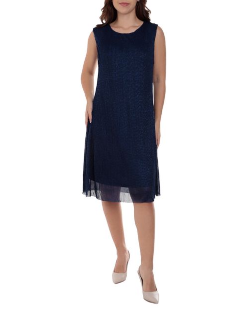 Vestido Nicolle formal azul sin mangas para mujer
