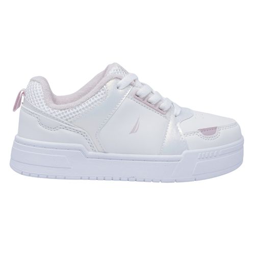 Zapato casual Nautica blanco/rosado para niña juvenil