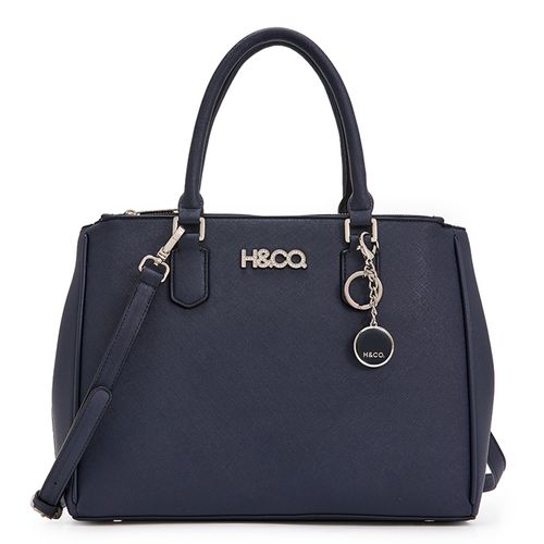 Cartera satchel H&Co Alice color azul para mujer
