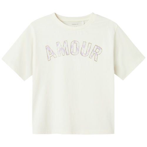 camiseta blanca estampada para niña