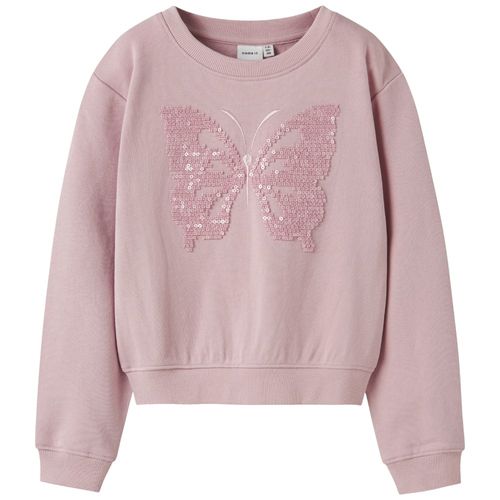 Suéter morado con lentejuelas para niña