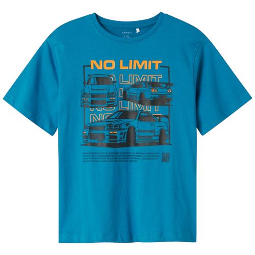 Camiseta azul estampada para niño