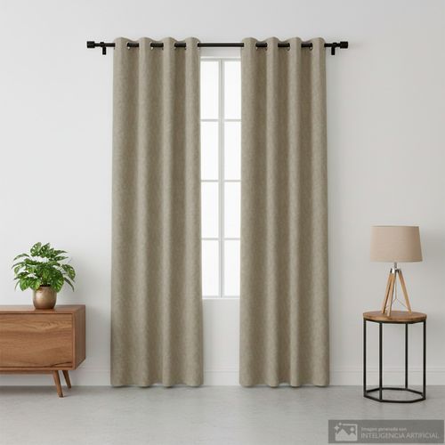 Cortina de poliéster jacquard estampado hojas 140x229 cm