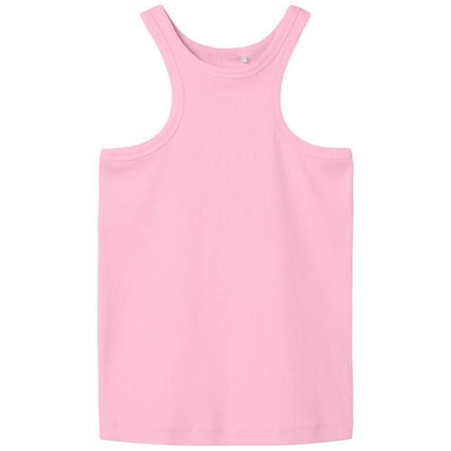 Blusa rosada acanalada sin mangas para niña